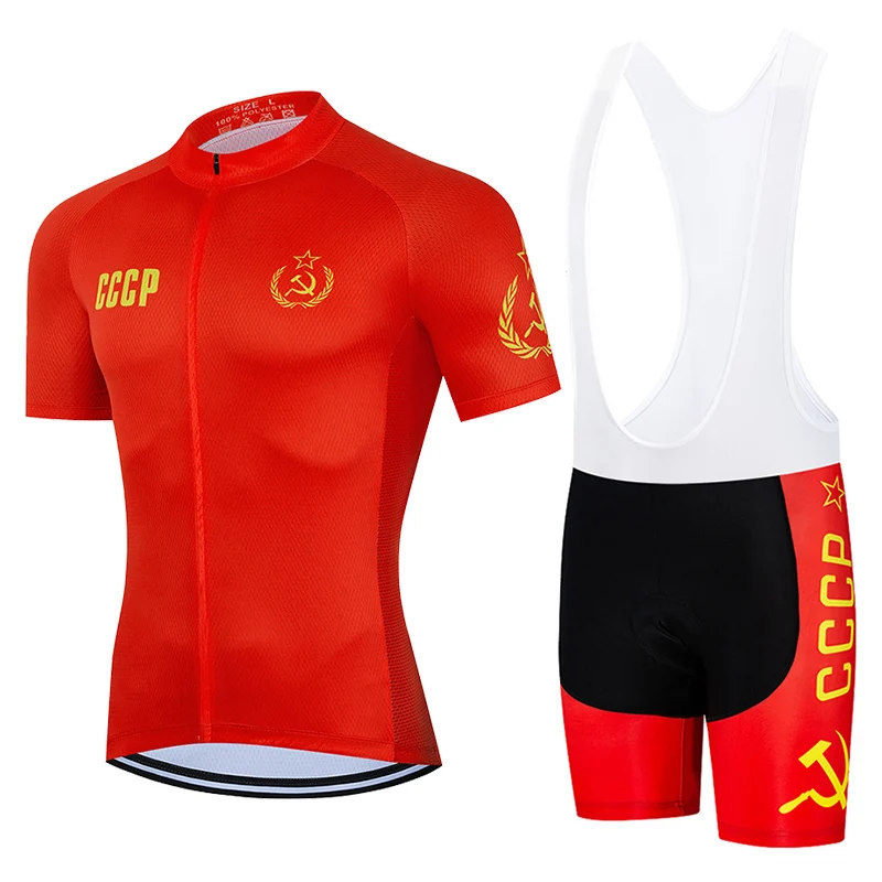 CCCP Team Cycling Jersey and Bib Short Sets 2024 Mens Shirt Mountain Bike Clothing Summer Sport Suits MTB Maillot Racing Clothes