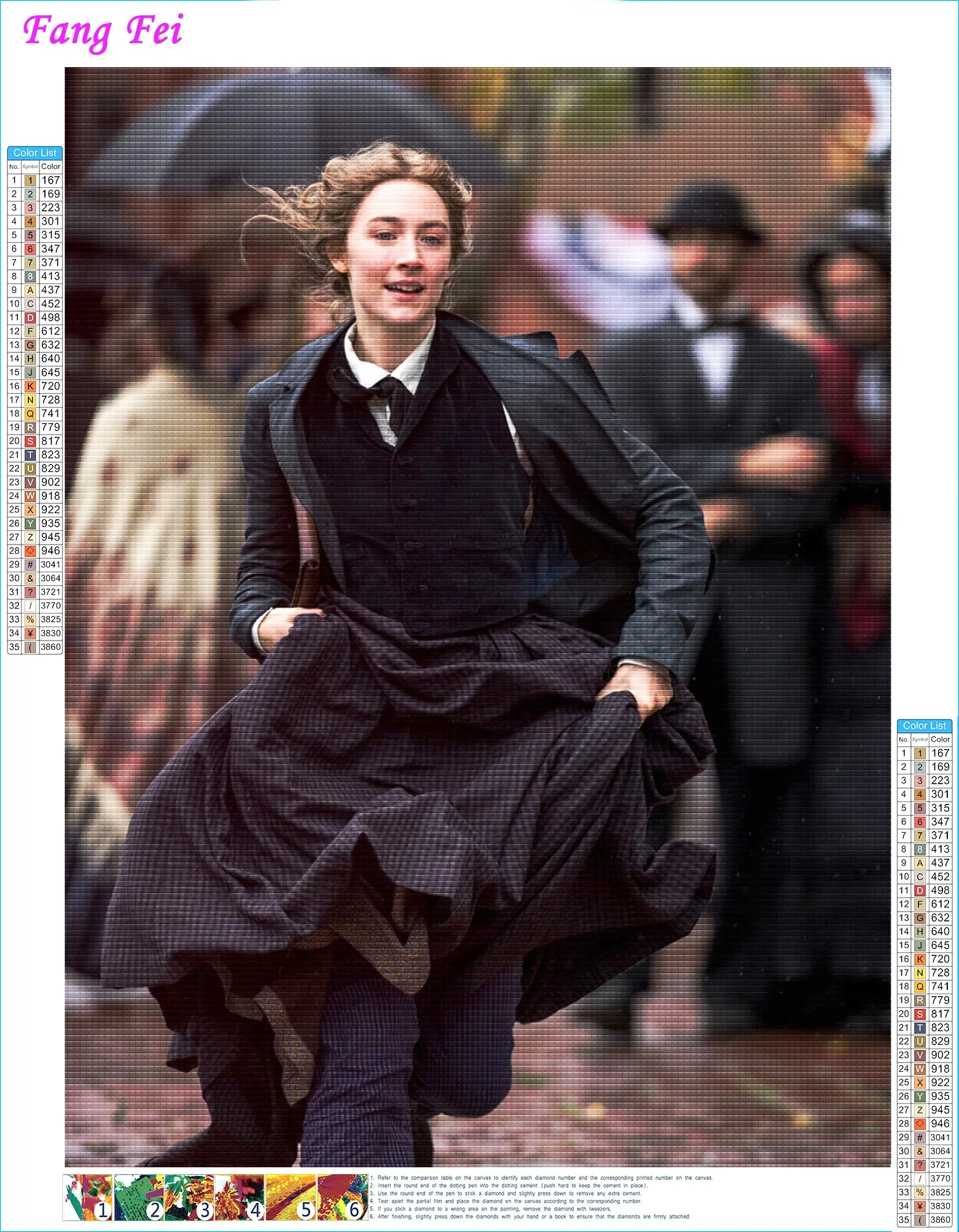 المرأة الصغيرة فيلم الماس اللوحة فيلم الممثل Saoirse رونان إيما واتسون عبر عدة خياطة التطريز صورة فسيفساء ديكور المنزل