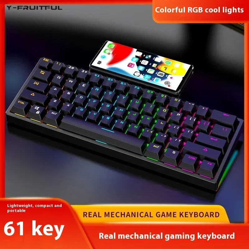 

Wired mechanical gaming keyboard backlit gaming keyboard suitable for ergonomic multi-color mixed light PC computers and laptops