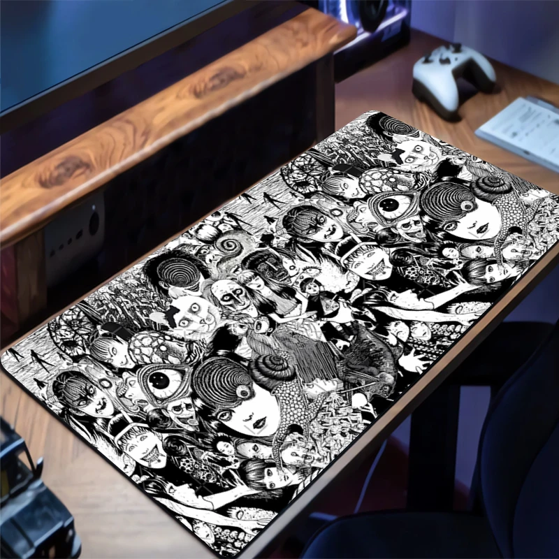 Mousepad J-junji Ito Computer Game Mouse Pad Gaming Accessories Large Non-Slip Printing Deskmat Keyboard Pad PC carpet Mousepad