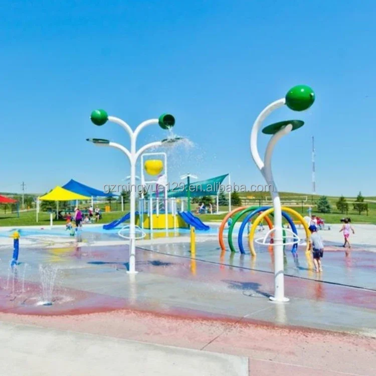 New Custom Outdoor Water Play Equipment Set Water Slides Sprinklers Kids Playground Splash Pad
