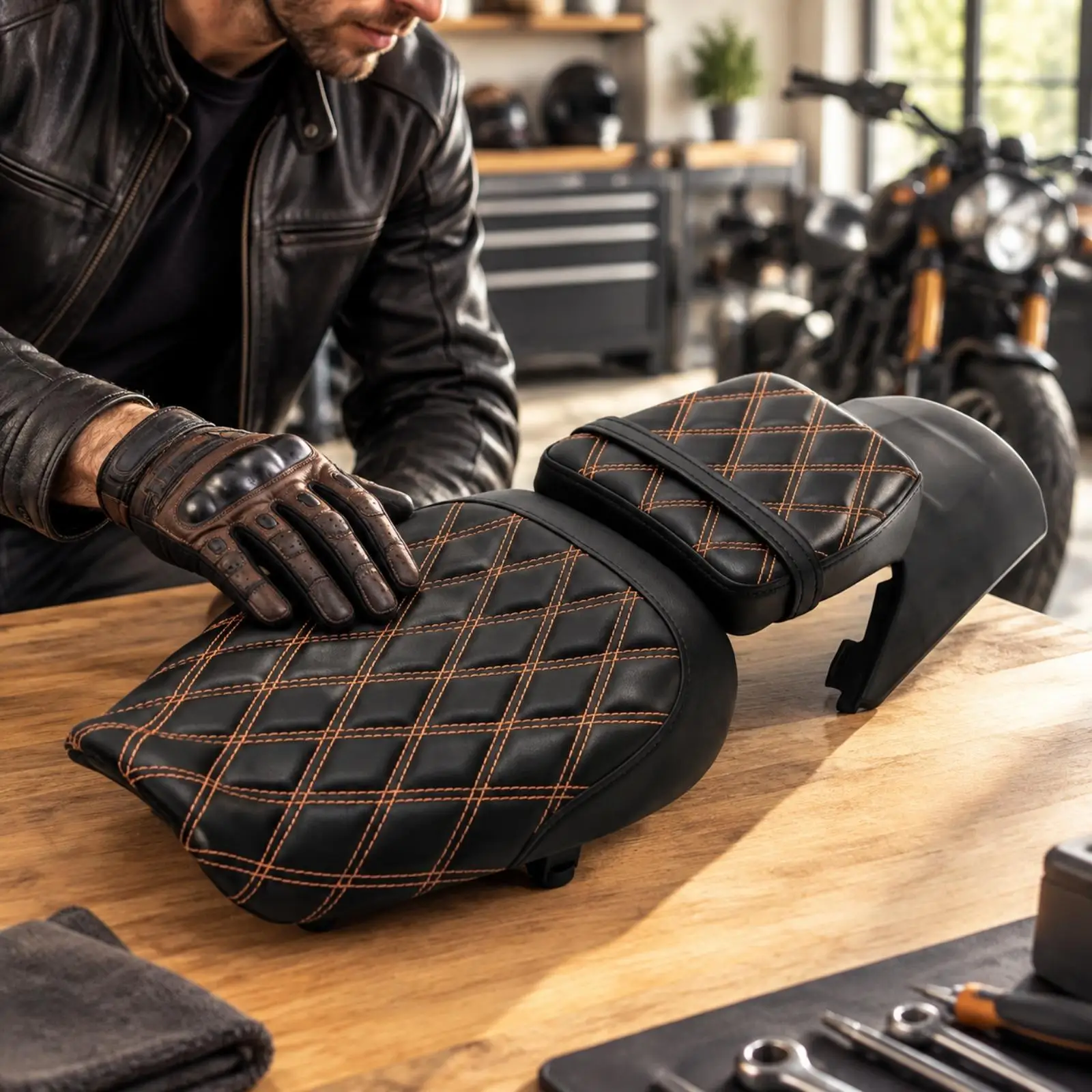 Comfort Touring Motorcycle Passenger Seat for BMW R1250S 2021-2025 PU Material Dual Seat with Mudguard