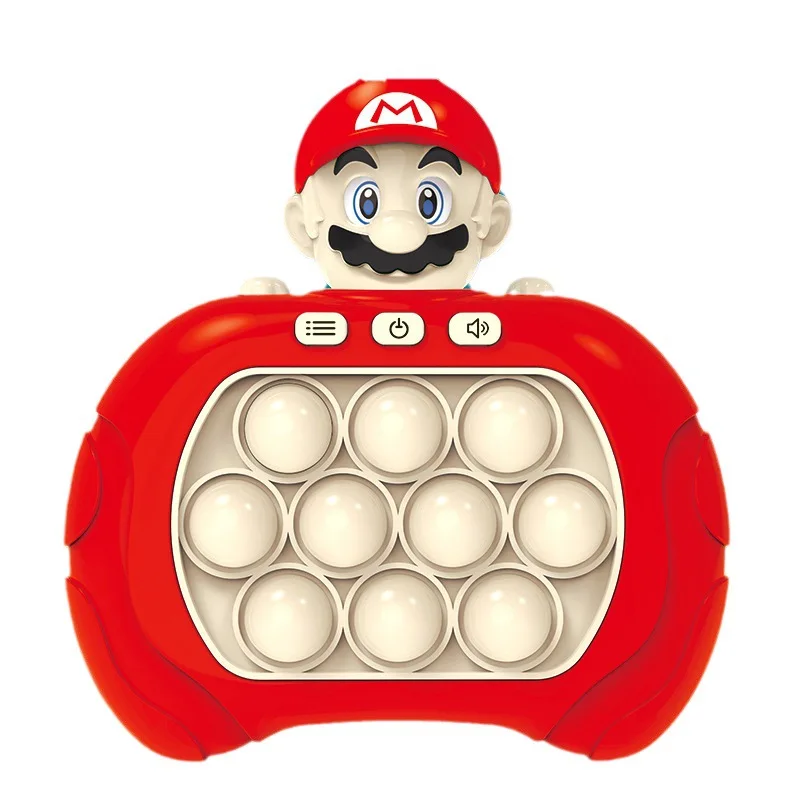 Mario Cartoon Quick Push Game Console Puzzle Press Toy Anime Figure Marios Kawaii Children's Decompression Relax Gift