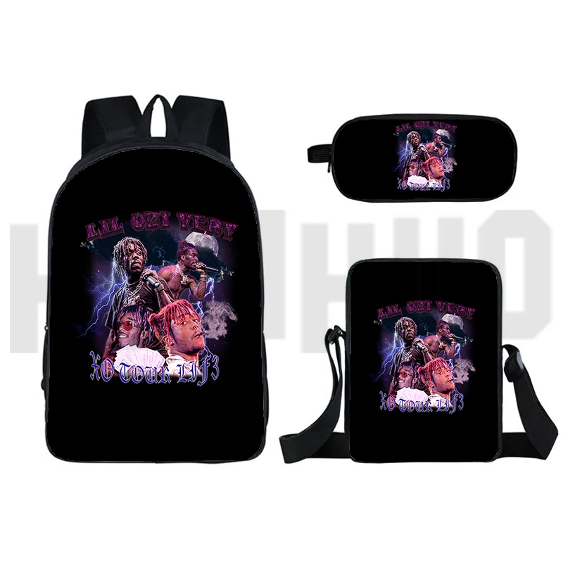 Anime Rapper Lil Peep 3D Backpack for Teenage Girls 3 Pcs/Set Plus Double Layer Student Lil Peep Bookbag Business Canvas Packbag