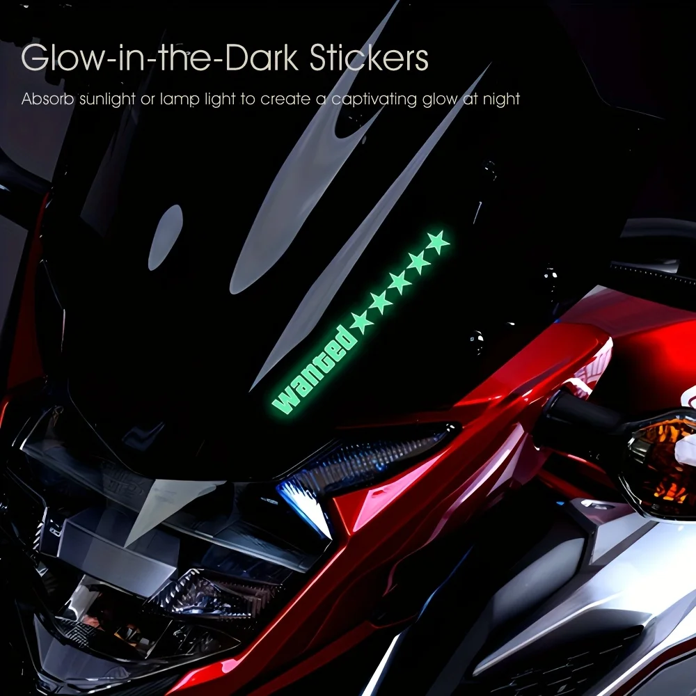 

Водонепроницаемая светящаяся наклейка на переднее крыло мотоцикла, 5 звезд