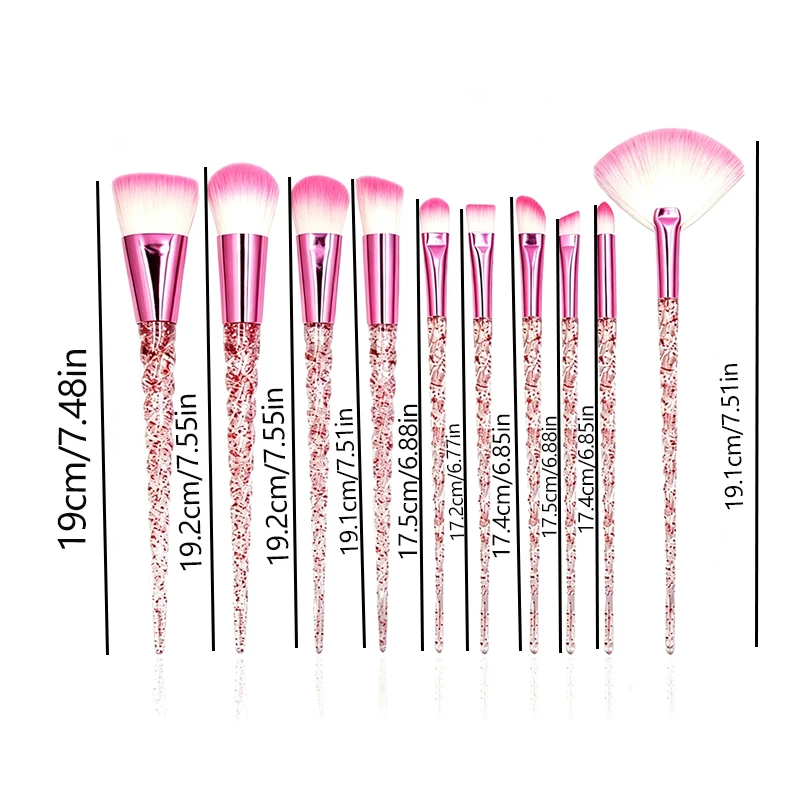 10pcs Makeup Brush Set , Eye Shadow Foundation BB Cream Concealer Women'S Cosmetics Brush Shadow Blush Powder Cake Mixed Beauty