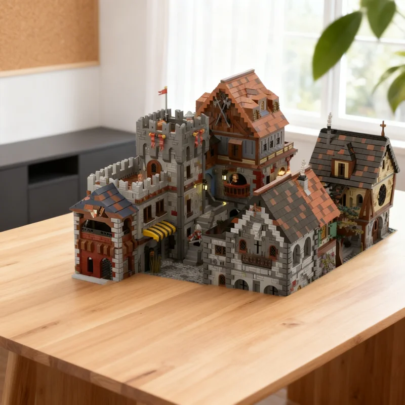 

9918pcs MOC Medieval Street For Royal Addition Castle Model Building Blocks Toy Gift Creative Display Collectible Desk Premium