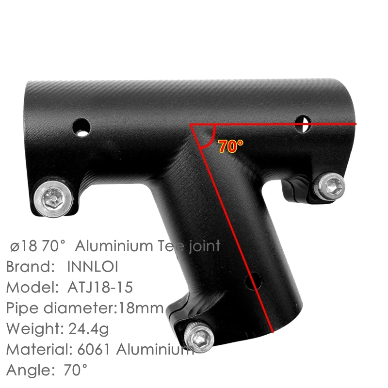 XAERO D18 18mm 70 Grad Aluminium T-Stück Dreifachhalterung für Drohnen-Stativ – Detail 2
