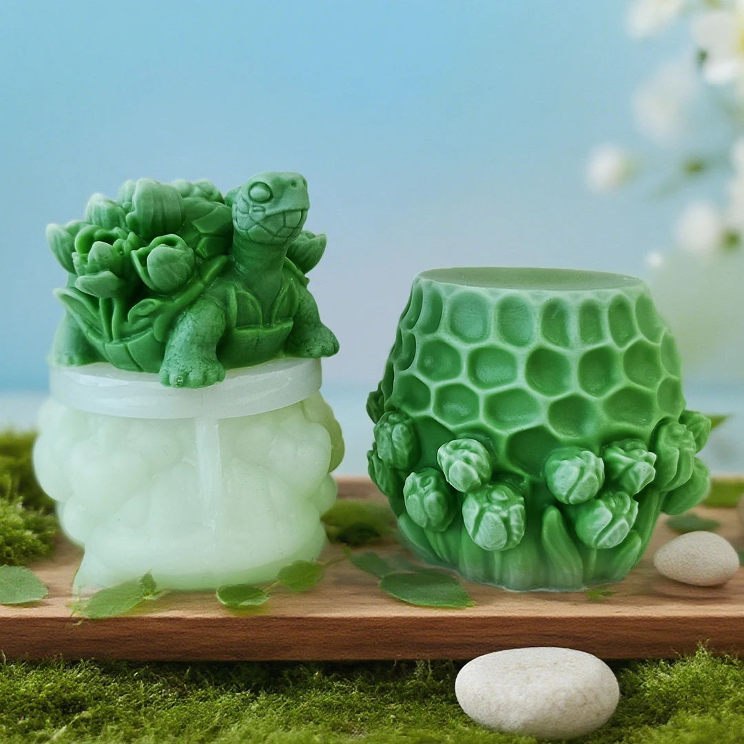 DIY Hive Tulip Turtle Silicone Mold Handmade Scented Candle Plaster Resin Ornament Mould Animal Tortoise Candle Making Supplies