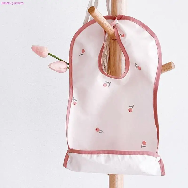 D0JC Baby Feeding Drool Bib Printed Button Saliva Towel Waterproof Burp Cloth