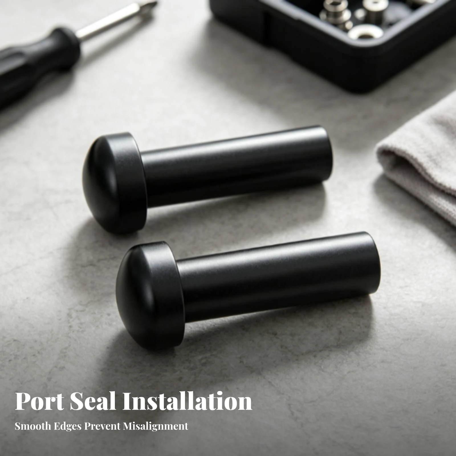 2 Pieces Valve Stem Seal Installation Tool Heavy-Duty Valve Stem Seal Installer Long-Lasting Matte Black for Mechanics
