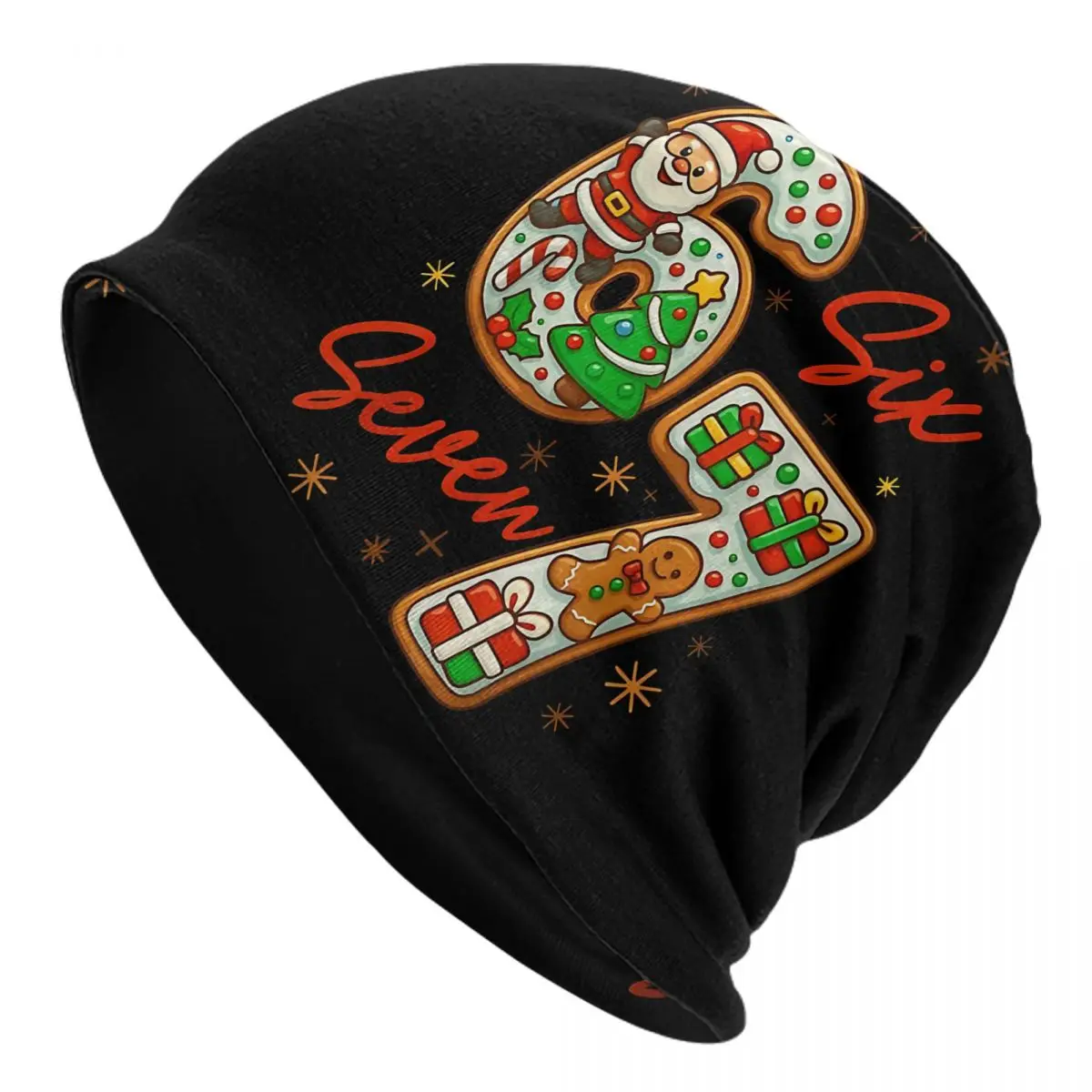 Funny Six Seven 67 Meme 6 7 Christmas Santa Cap Hip Hop Unisex Outdoor Skullies Beanies Hat Spring Warm Dual-use Bonnet Hat