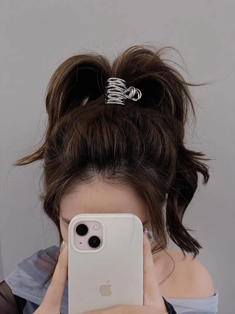 French Style New Metal Small High Ponytail Beauty Grab Clip Half Tied Hair Fashionable and Personalized Girl Hair Clip