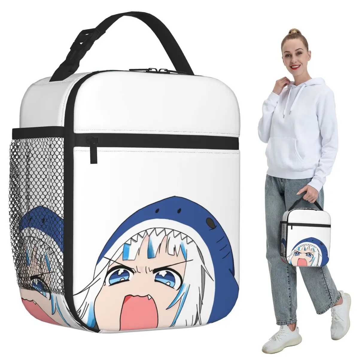 

Gawr Gura Insulated Lunch Bag for Women Office Cooler Thermal Food Box Tote Portable Lunch Boxes Container