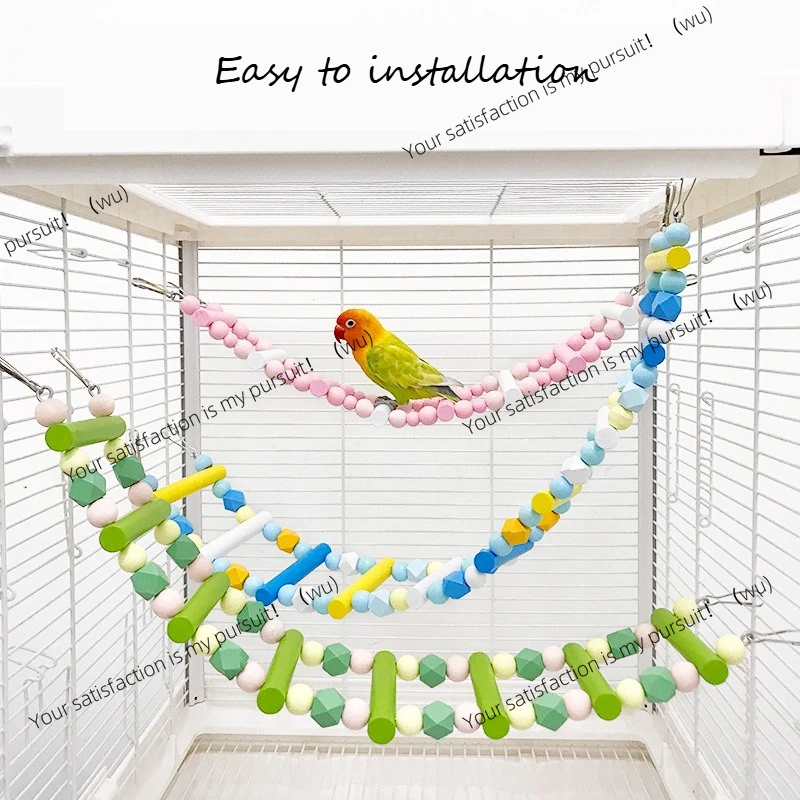 Parrot Climbing Ladder Macaron Rainbow Climbing Ladder Bird Swing Stand Pole BirdCage Decoration Parrot Accessories 1pcs