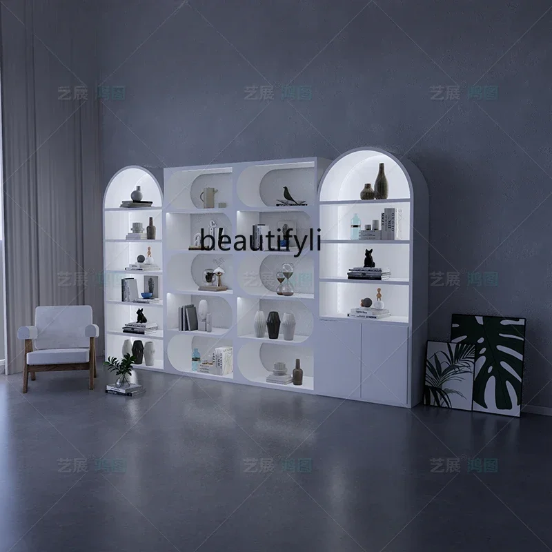 

02Beauty salon cosmetic product display, baking paint, shoes and bags display cabinets, window cabinets