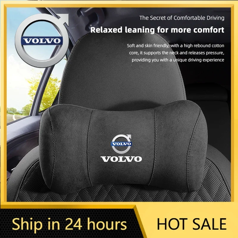 

Чехлы на руль, подголовники для сидений Volvo, замшевые подушки для шеи из пены с эффектом памяти, аксессуары для салона для XC60 V90 V60 V40 XC90 S90 S