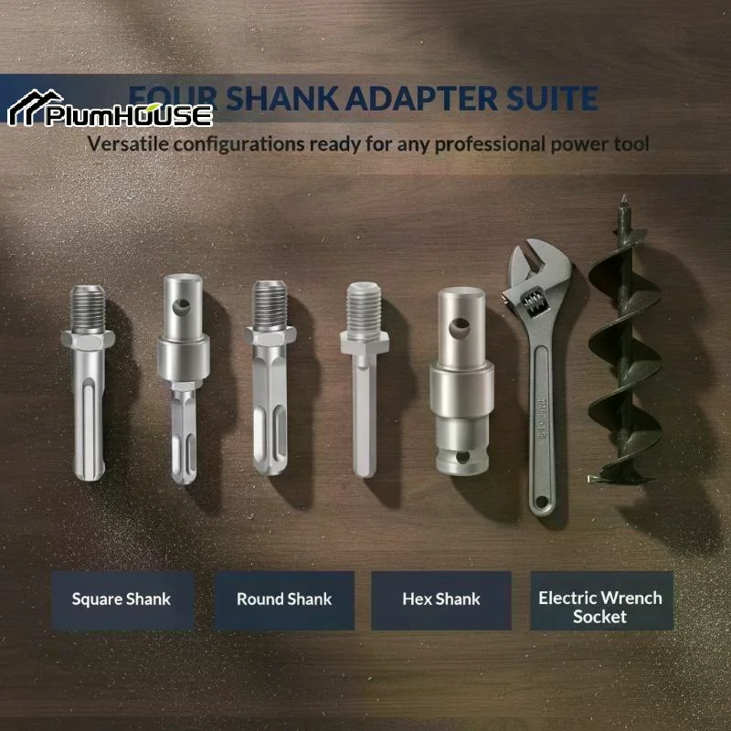 Earth Auger Adapter Tool 4 Interface Types For Impact Wrench Hammer Machine Garden Auger Drill Connector Garden Tools