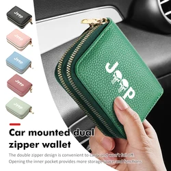 Car Men Women Double Zipper Men Wallets Business Brand Purse For Jeep Grand Cherokee Compass Patriot Renegade Wrangler