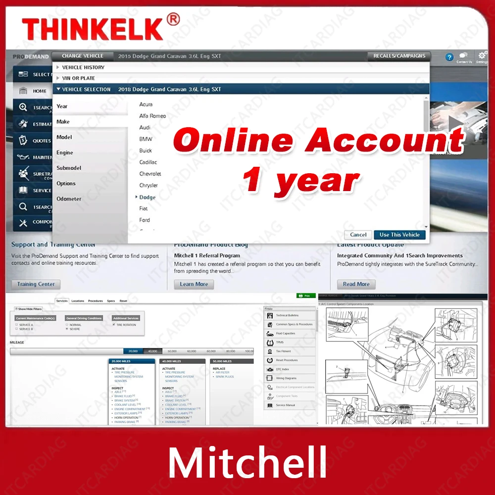 

2024 Mitchell One Year Online Account Car Diagnostic Software for TPMS Tire TPMS DTC Index Wiring Diagram Fast Stable Connection