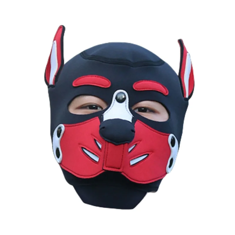 Erotic Colorful Dog Hood Mask with Unisex BDSM Puppy Cosplay Restraint Costume for Couple Adult Game Night Party Sexy Shop view 5