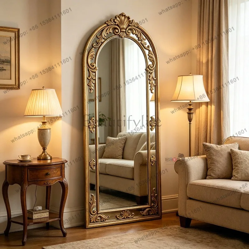 LD Bathroom Floor Mirror Funky Full Body Standing Girls Bedroom Luxury Men Long Nordic Mirror Moving  Home Decorations