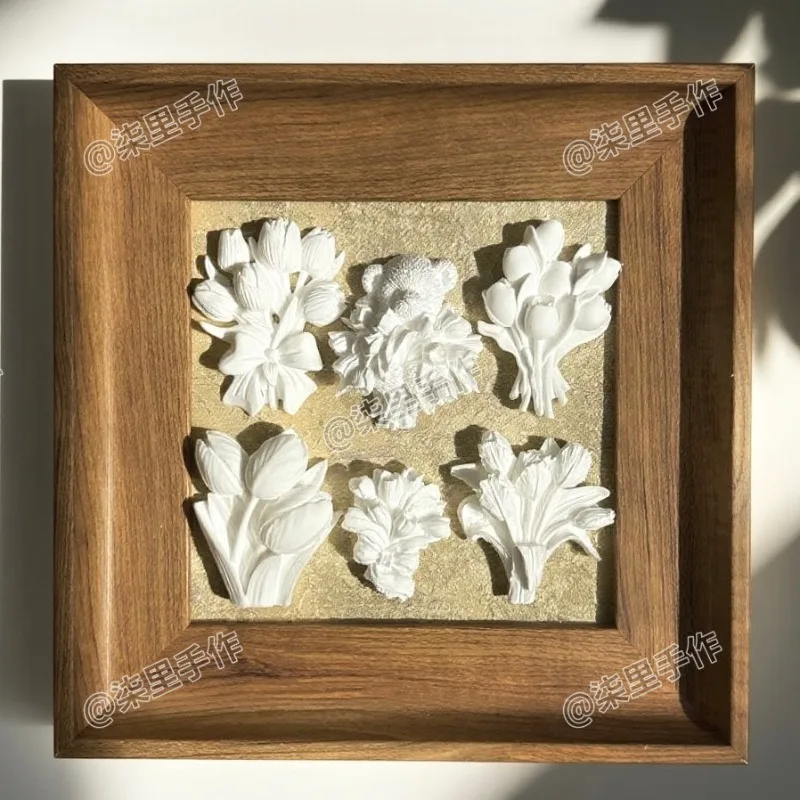 Tulip flower aromatherapy gypsum white embryo handmade DIY graffiti refrigerator sticker diffuser stone car jewelry team buildin