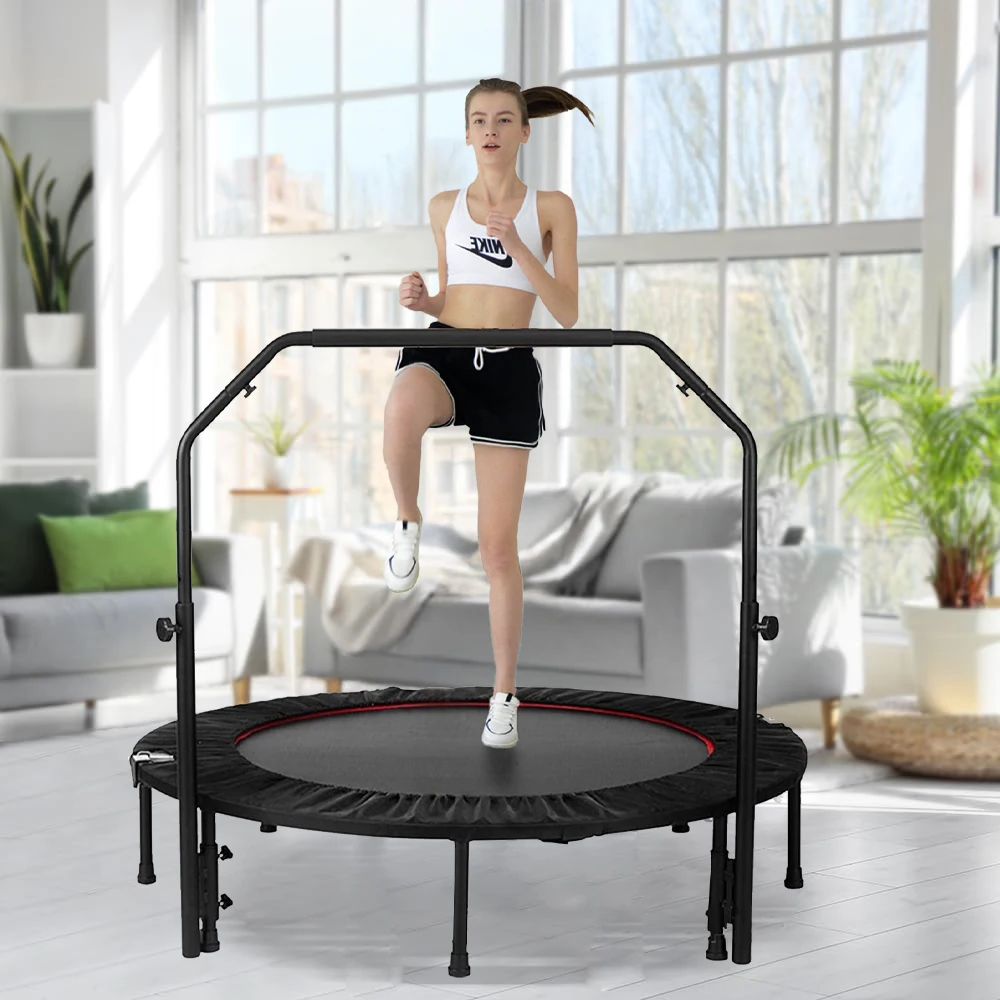 48 Inch Trampoline, Up To 300 Lbs, Fitness Bouncer with Adjustable Foam Handles Trampolin  Trampoline