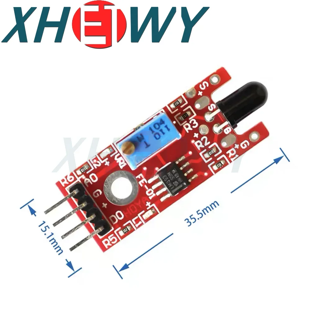 Модуль датчика пламени красной платы KY-026 интеллектуальный модуль обнаружения источника огня автомобиля