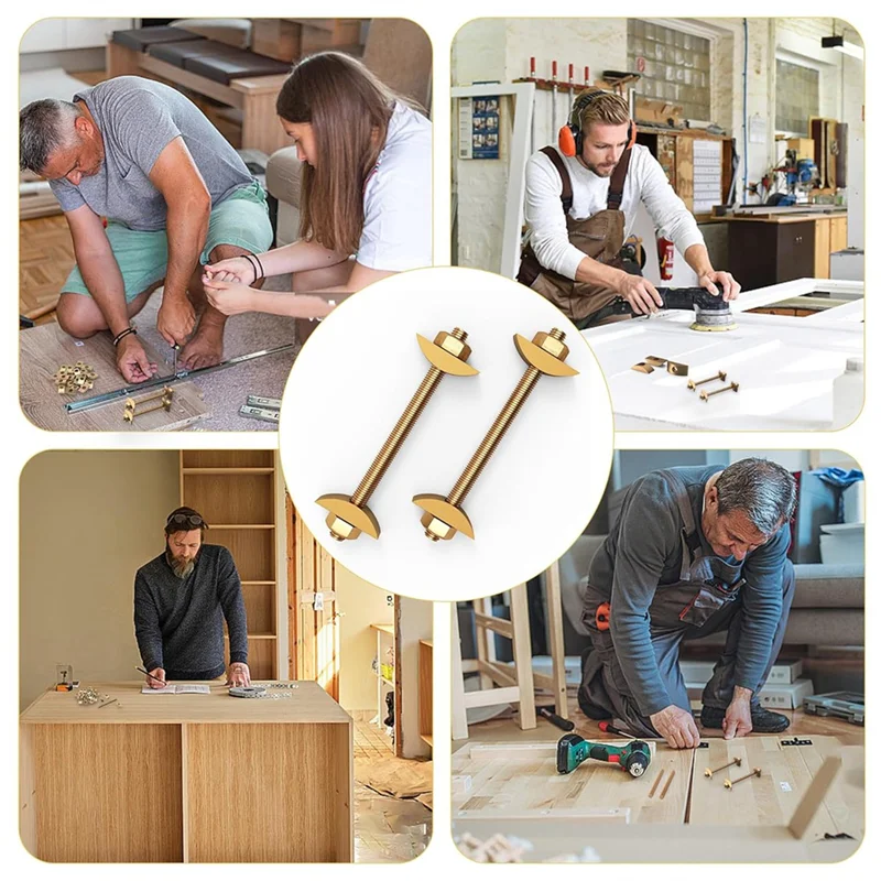 Exquisite-Countertop Connector Bolts, M8x100mm Countertop Joint Fasteners, Drawbolt/Bed/Butcher Block Joint Connector Kit