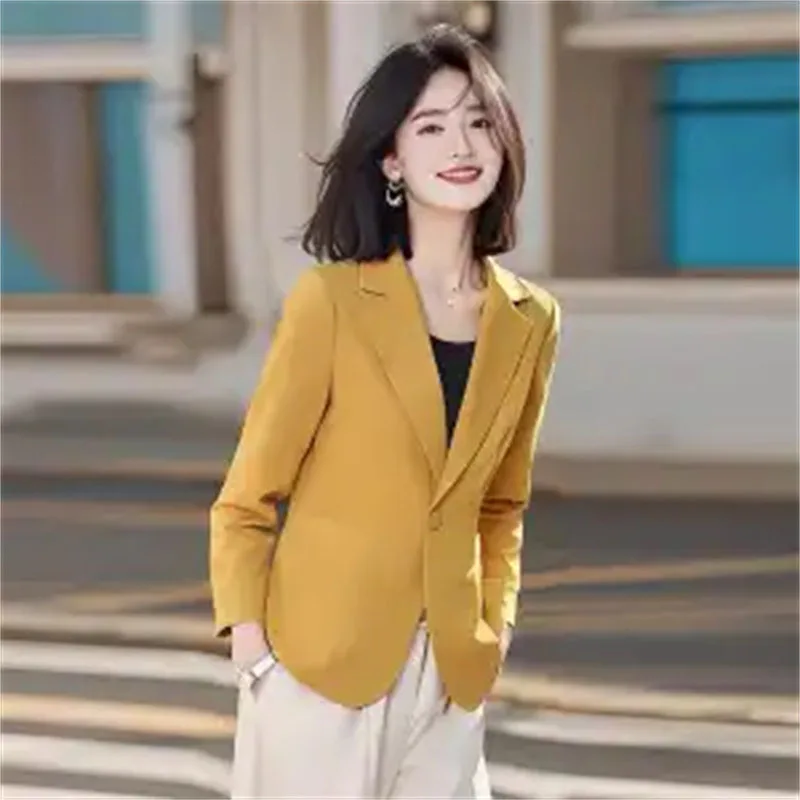 

Стильный укороченный женский пиджак-блейзер 2026: Новая коллекция весна-осень, повседневный элегантный жакет для женщин