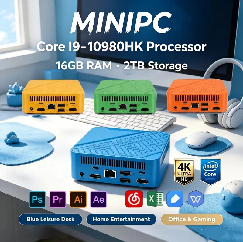 Colorful Mini PC Intel I9‑10980HK Win11,16GB RAM 2TB SSD WiFi6 BT5.2 4K UHD Workstation for Gaming Streaming & Video Creation