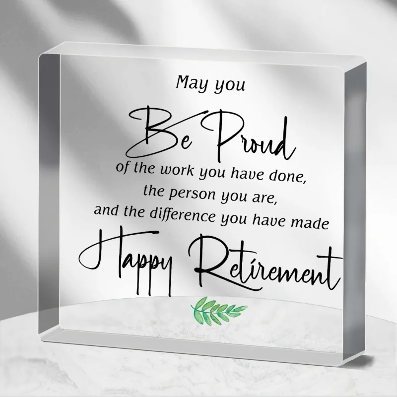 Acrylic Retirement Plaque Wooden Frame Honor Award, Personalized Gift for Teacher Nurse Dedication
