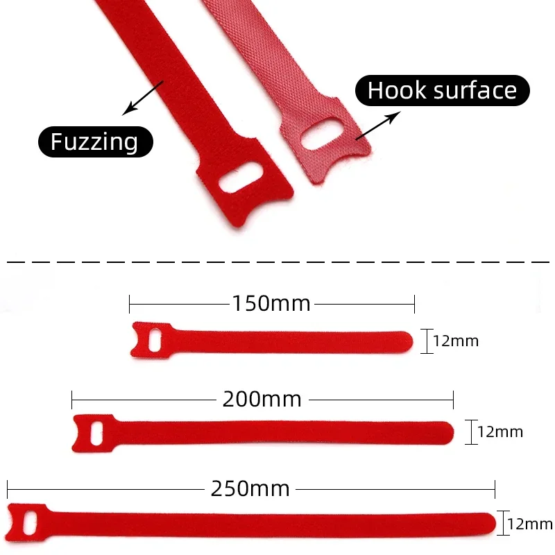 50/100 Stuks 150 200 250mm Losmaakbare Kabelbinders Kunststoffen Bevestiging Herbruikbare kabelbinder Bandjes Nylon Wrap Zip Bundel Bandage Ties