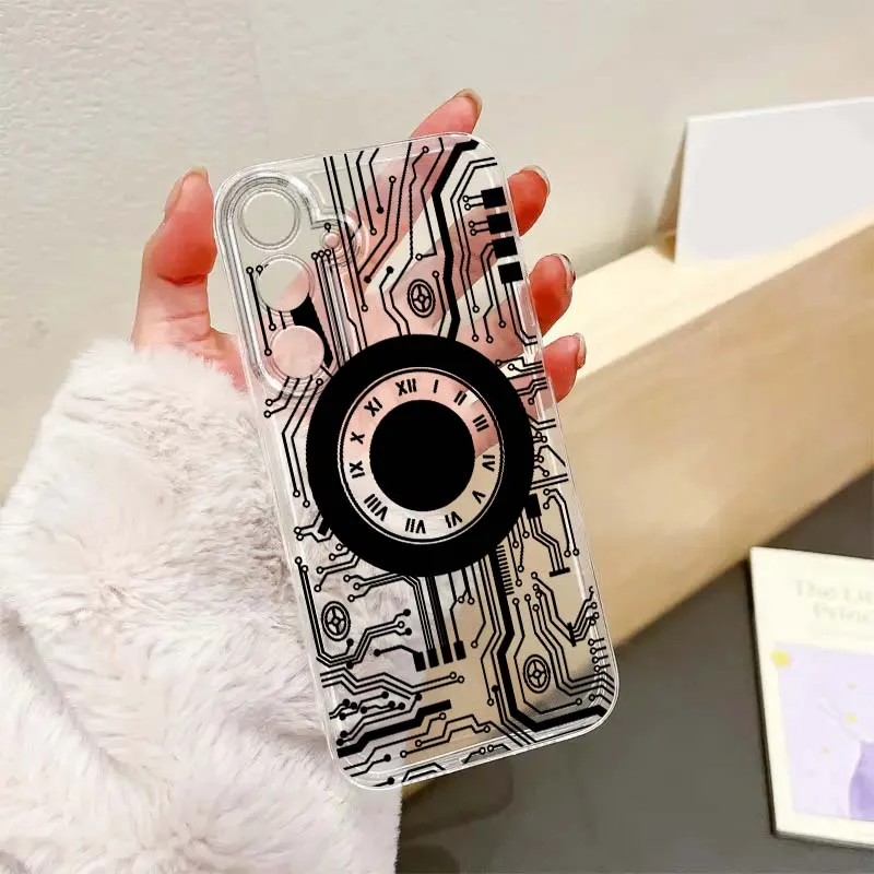 

Technology style pattern Phone Case For Samsung Galaxy S25 S24 S23 S22 S21 S20 S10 Lite Plus FE Edge TPU 5G Transparent