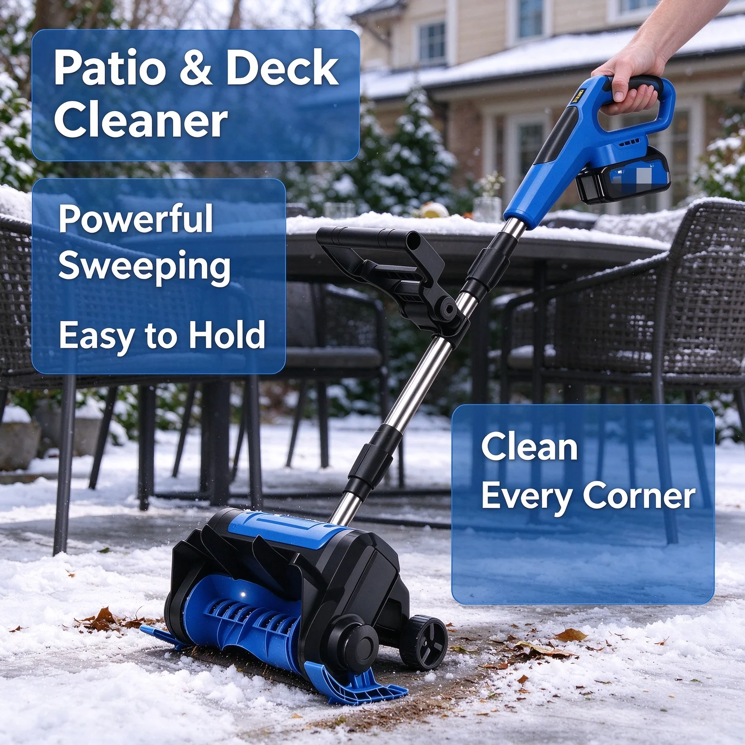 Cordless Electric Snow Sweeper Brushless Shovel 840W High Efficiency Winter Garden Tool for Snow Clearing
