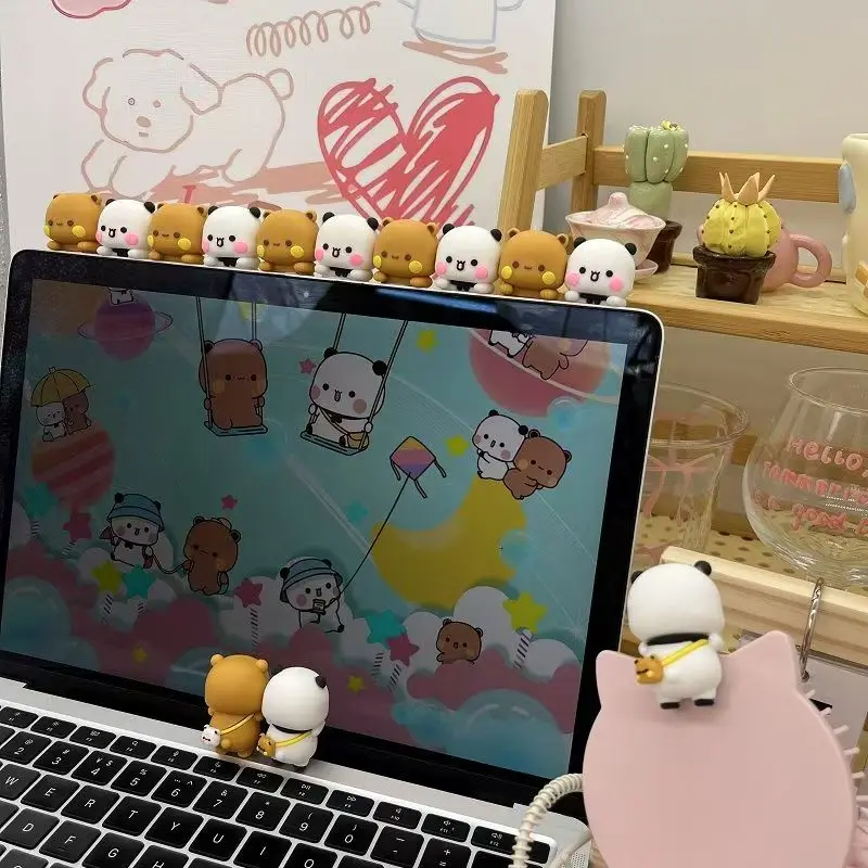 Nuovo Bubu Dudu Panda Orso Hippers Figura Giocattolo Del Fumetto Panda Orso Bambola Per Il Telefono Mobile Display Schermo Decorativo Ventole della Bambola Regalo