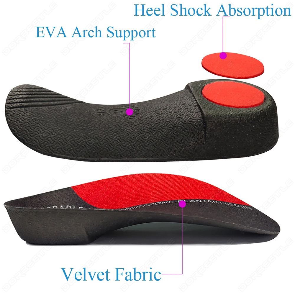 VTHRA Orthotic Shoe Accessorie Insert Insoles Hard Arch Support 3.5cm Half Shoe Insoles For Shoes Sole Fixed Heel Orthopedic Pad