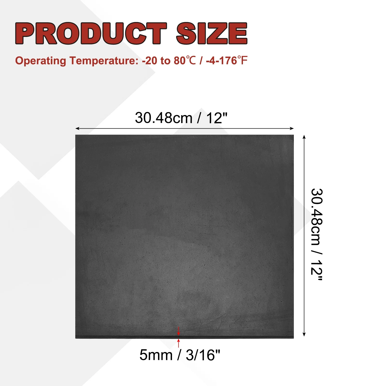 Neoprene Rubber Sheet 30.48/22.86/20.32cm Solid Rubber Strip Roll Pad Insulation for DIY Gasket Sealing Padding Reduce Vibration - view 2