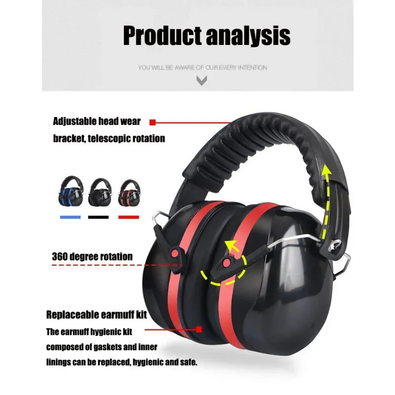 Tactical Earmuffs Anti Noise Hearing Protector Noise Canceling Headphones Hunting Work Study Sleep Ear Protection Shooting