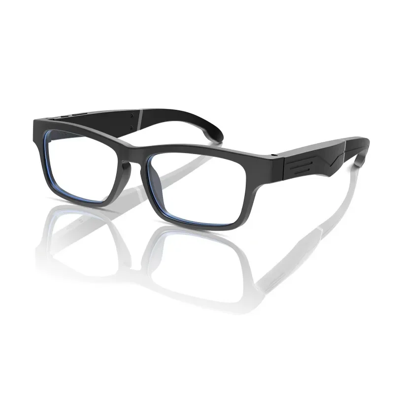 Smart Bluetooth Flat Glasses, Bluetooth Headset, Myopia, Black Frame, Anti-Blue Light Technology