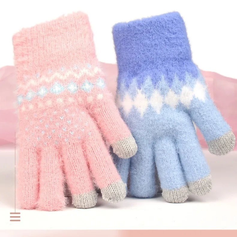 Disney children's gloves Frozen girl Princess Aisha elementary student's five-finger fingers to keep warm in winter touch screen