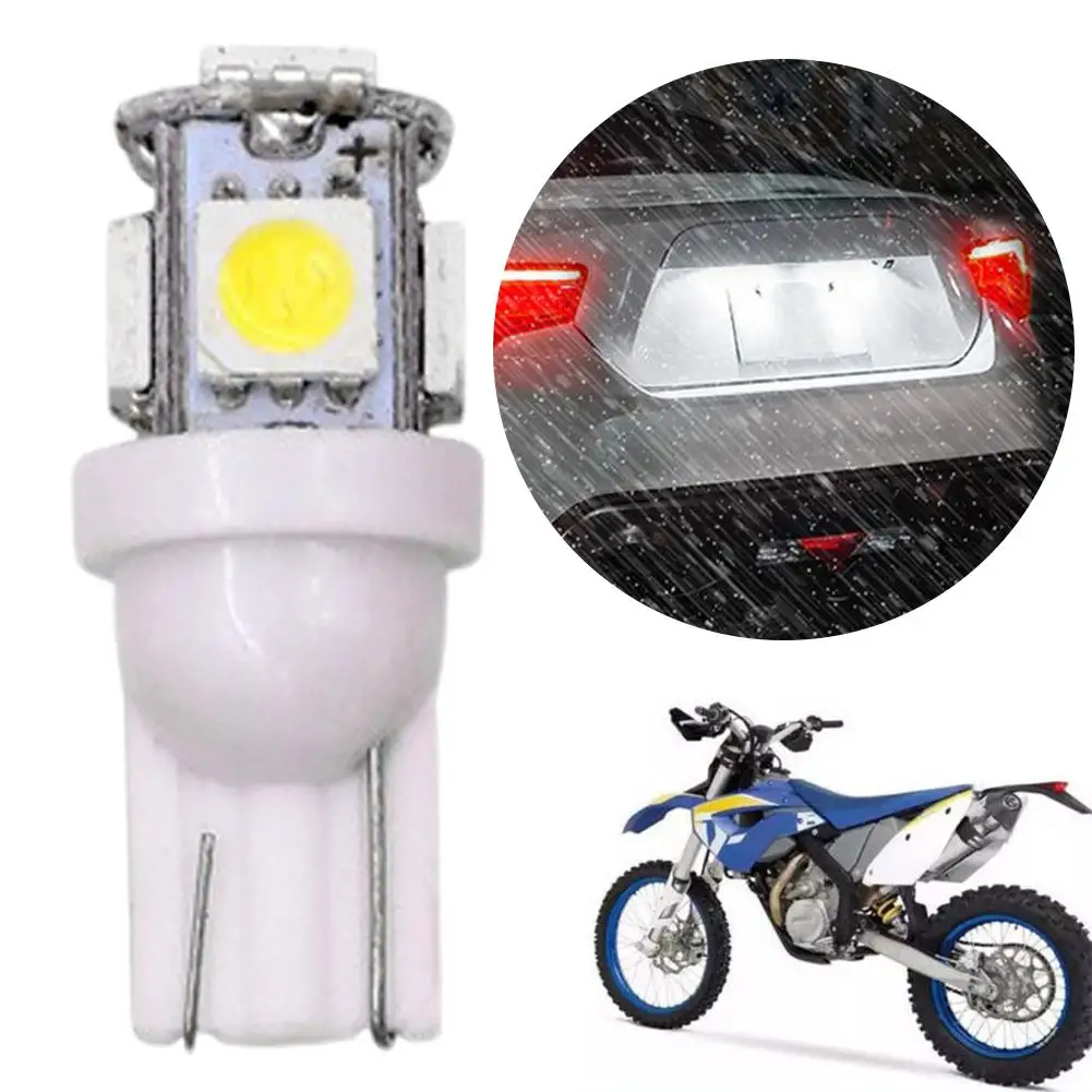 12v 7000k T10 5w5 W5w Led Bulb 5050 5smd 12v 7000k Light Wedge Dome Trunk License Map Car Plate Light Door Indoor Side G3q5