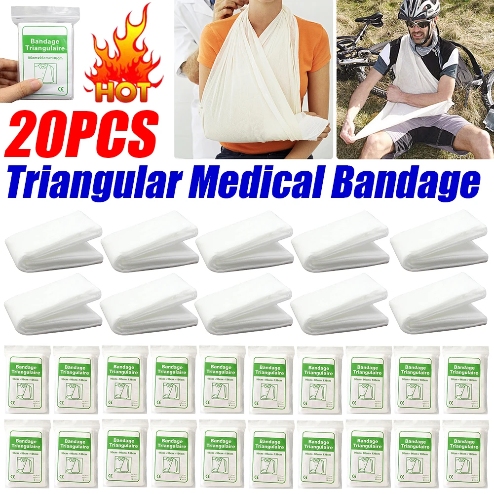 20-1PC Triangular Medical Bandage Non-Woven Triangular First Aid Bandage Medical Dressing Bandage for Fracture Fixation Bandage