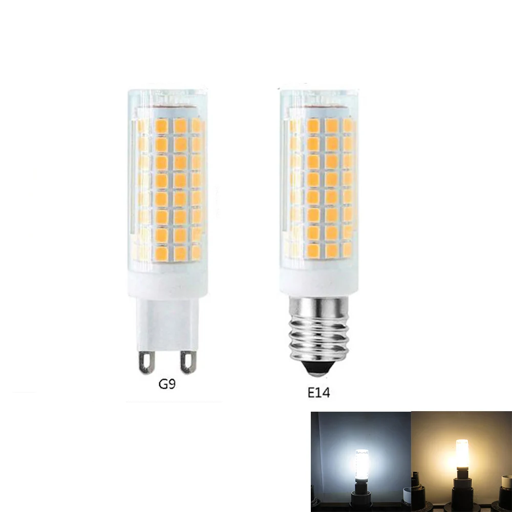 Bright 5W 7W 9W 12W 15W E14 G9 LED Light Ceramic Body LED lamp 220V 2835 SMD LED Corn Bulb For Spot light Crystal Chandelier