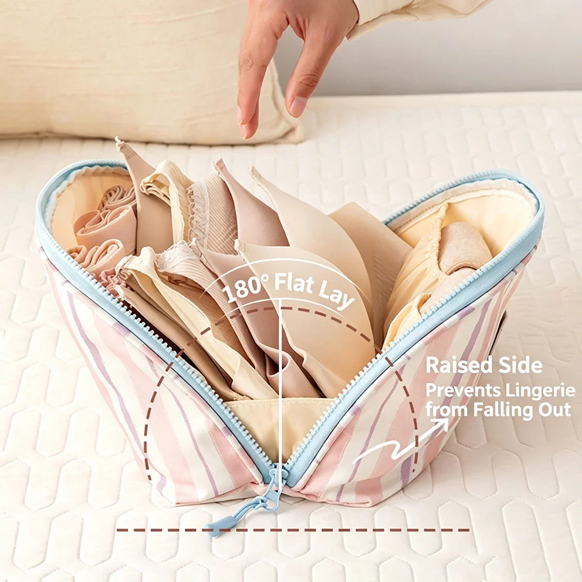 Underwear Storage Bag Portable Multi-purpose Travel Organizer Bags Oxford Cloth Travel Storage Bags For Socks Bras Accessories view 4