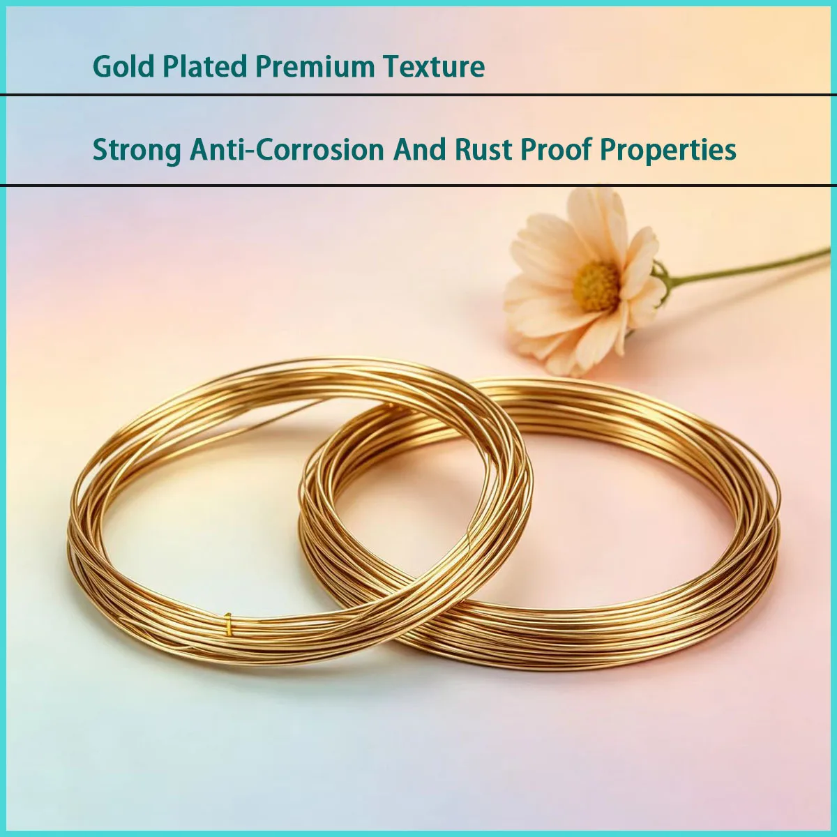 0.3-1.0mm Diameter Gold PVD Coated 304 Stainless Steel Wire for Jewelry Weaving, Craft Decoration, hardware Accessories, Etc