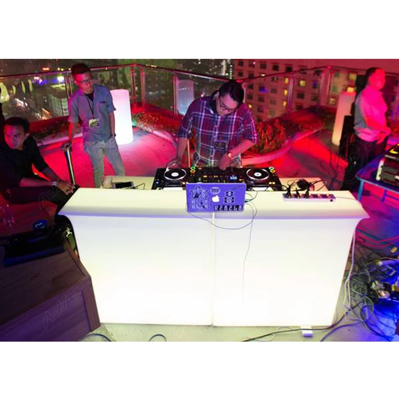 

Led Dj Desk Table Portable PE White Modern Contemporary Commercial Furniture Acrylic Bar Table Gnowni Meuble Led Tavolino Per Dj