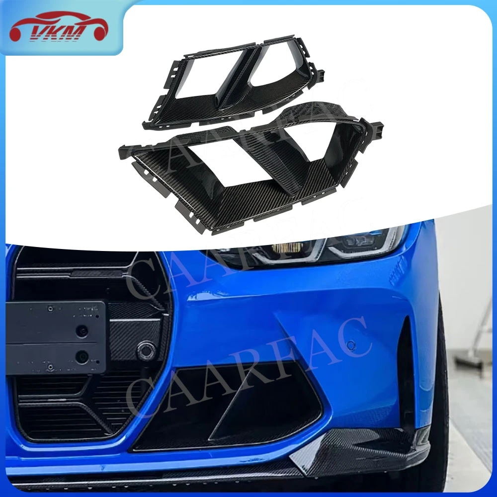 

Dry Carbon Fiber Front Bumper Lip Air Vent Cover Trims for BMW G80 G82 G83 M3 M4 2021+ Car Accessories FRP