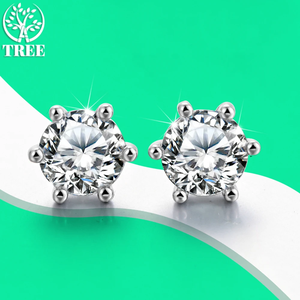 

ALITREE 0.3/0.5/1/2/3ct Moissanite Earrings s925 Sterling Sliver Diamond Ear Studs for Women Fine Jewelry with GRA Certificate